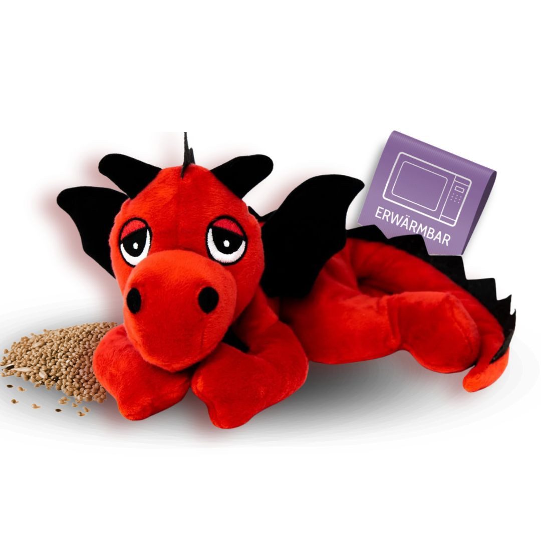 Habibi Plush Wärmekissen Habibi Plush Wärmetier Stofftier 1864 Glücksdrache rot