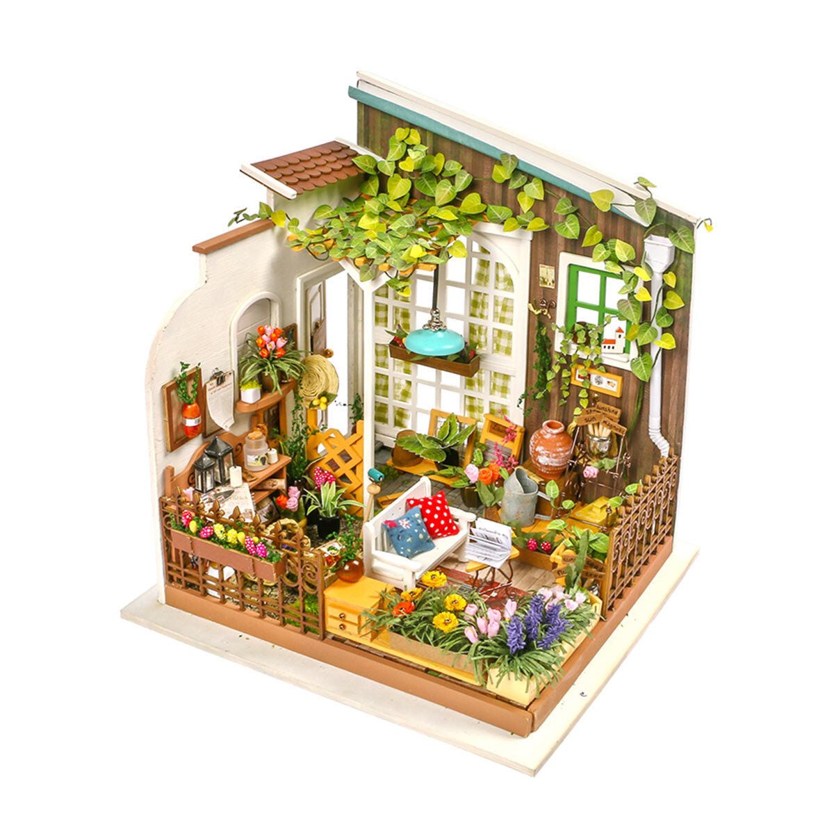 3D-Puzzle Robotime Puppenhaus Gartenhaus Miller DIY 3D-Holzpuzzle 210 Teile