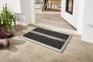 Fußmatte TopClean, Home2Fashion, rechteckig, Höhe: 12 mm, Schmutzfangmatte, elegante Aluminiumoptik, robust & strapazierfähig