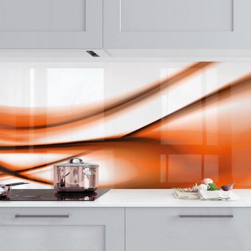 Bilderdepot24 Küchenrückwand braun dekor Abstrakt Wandpaneel Küche Orange Touch Wandverkleidung, (1-tlg., Nischenrückwand - für Fliesenspiegel ohne Bohren - matt), Spritzschutz Rückwand Küche Herd - Folie selbstklebend versch. Größen