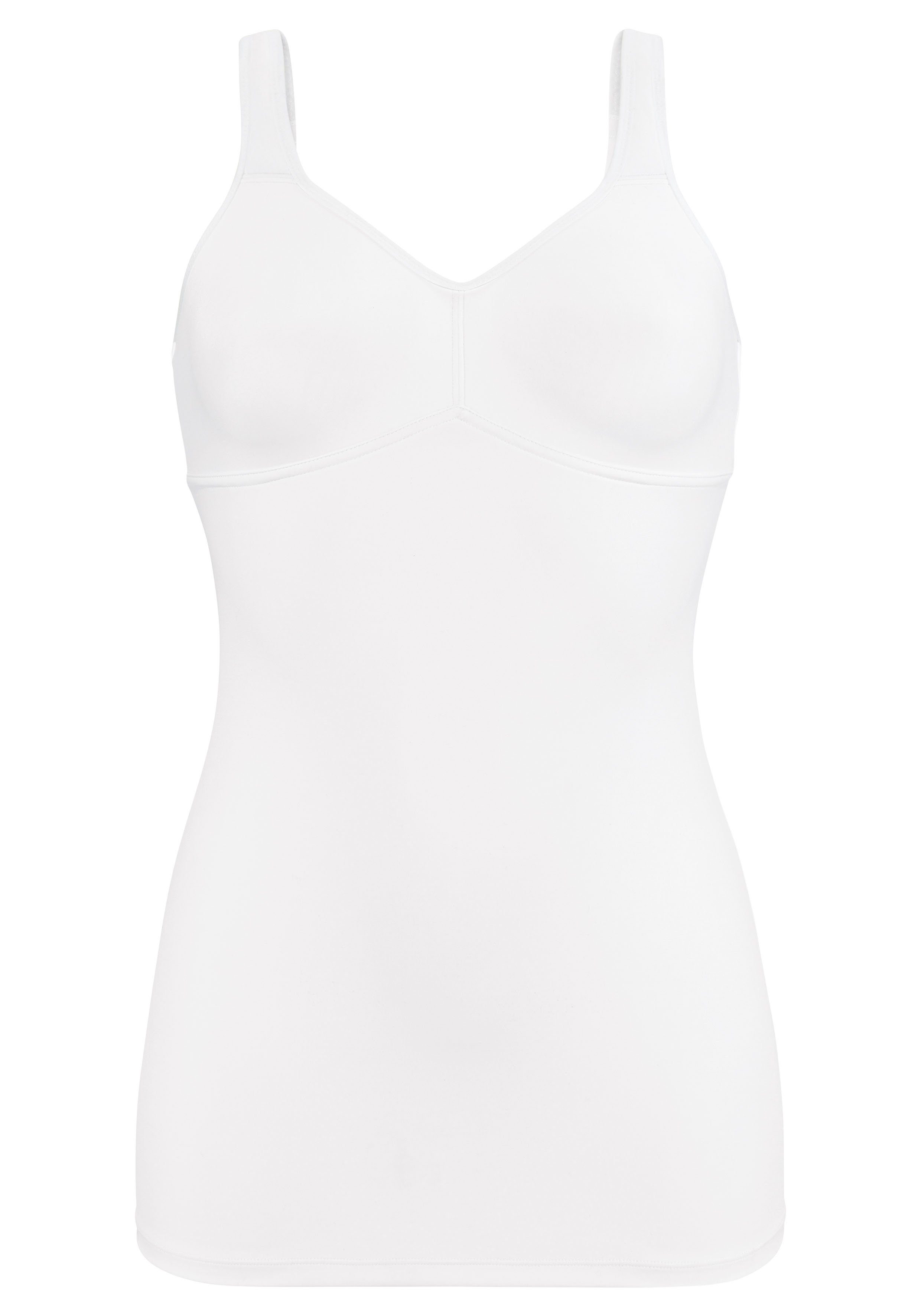 LASCANA BH-Hemd ohne Bügel mit Dessous Rückenverschluss, Basic weiß