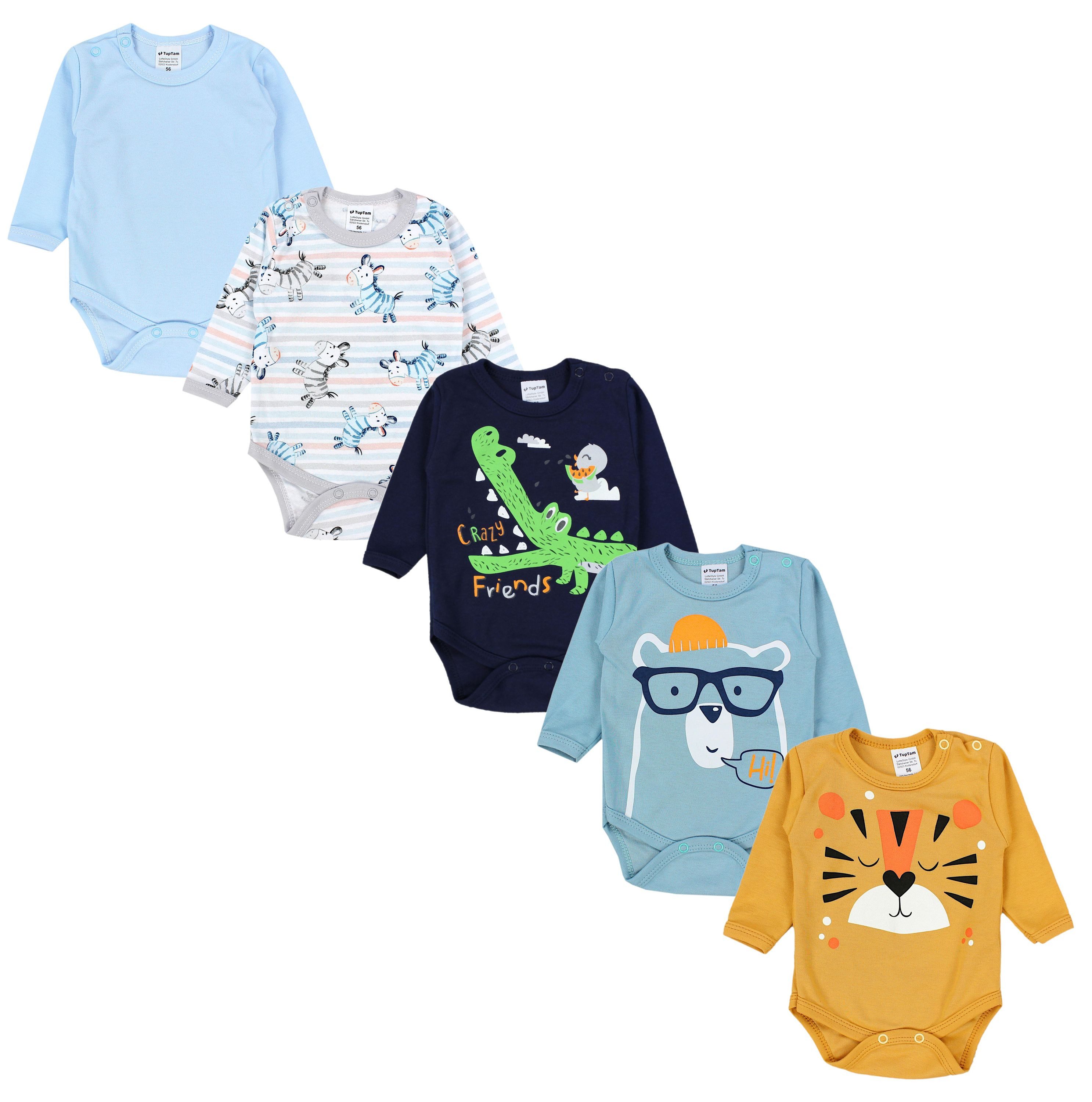TupTam Langarmbody TupTam Jungen Baby Body Langarm Unifarben 5er Pack