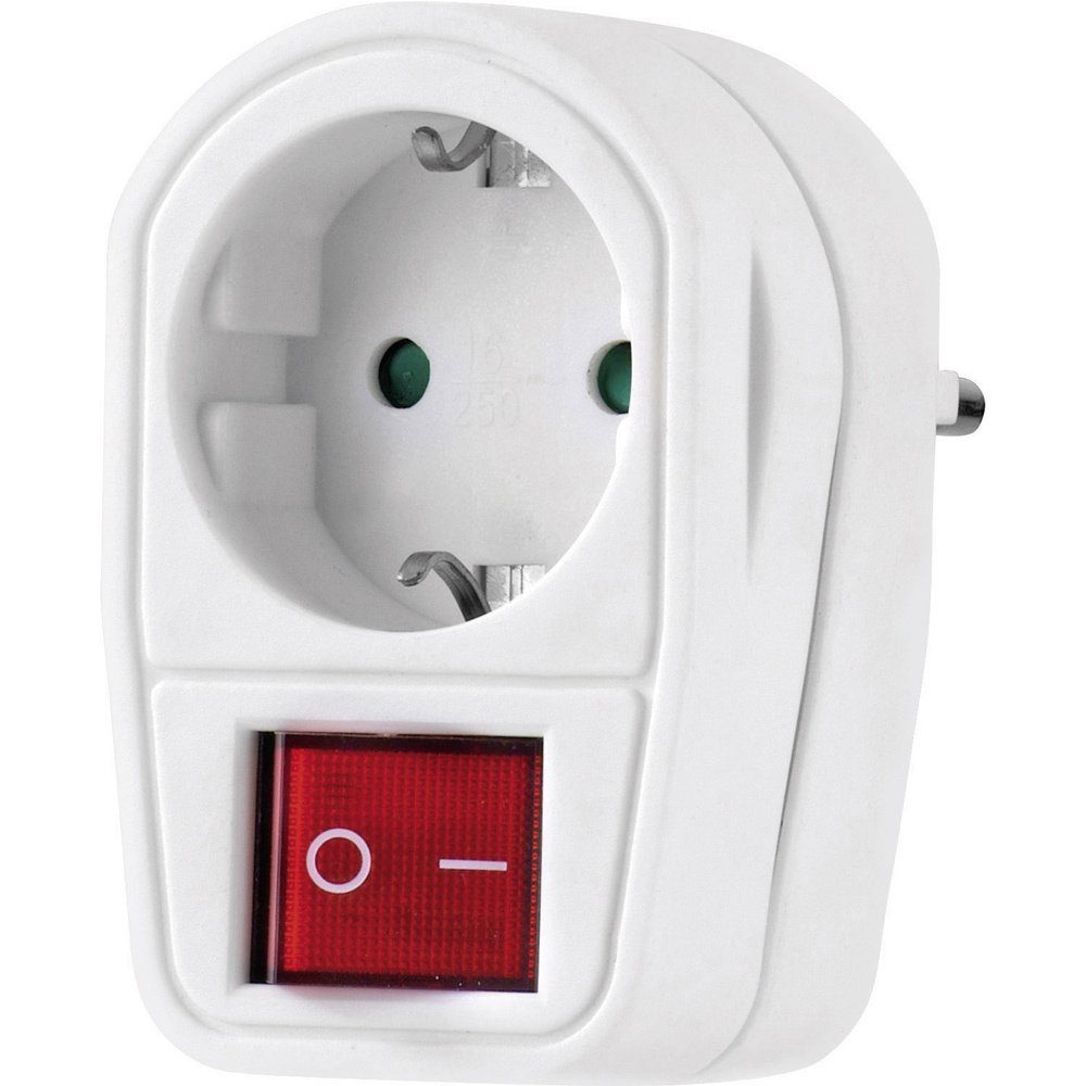 Renkforce Renkforce 1173536 Schaltbare Zwischensteckdose 2polig Weiß Mehrfachsteckdose
