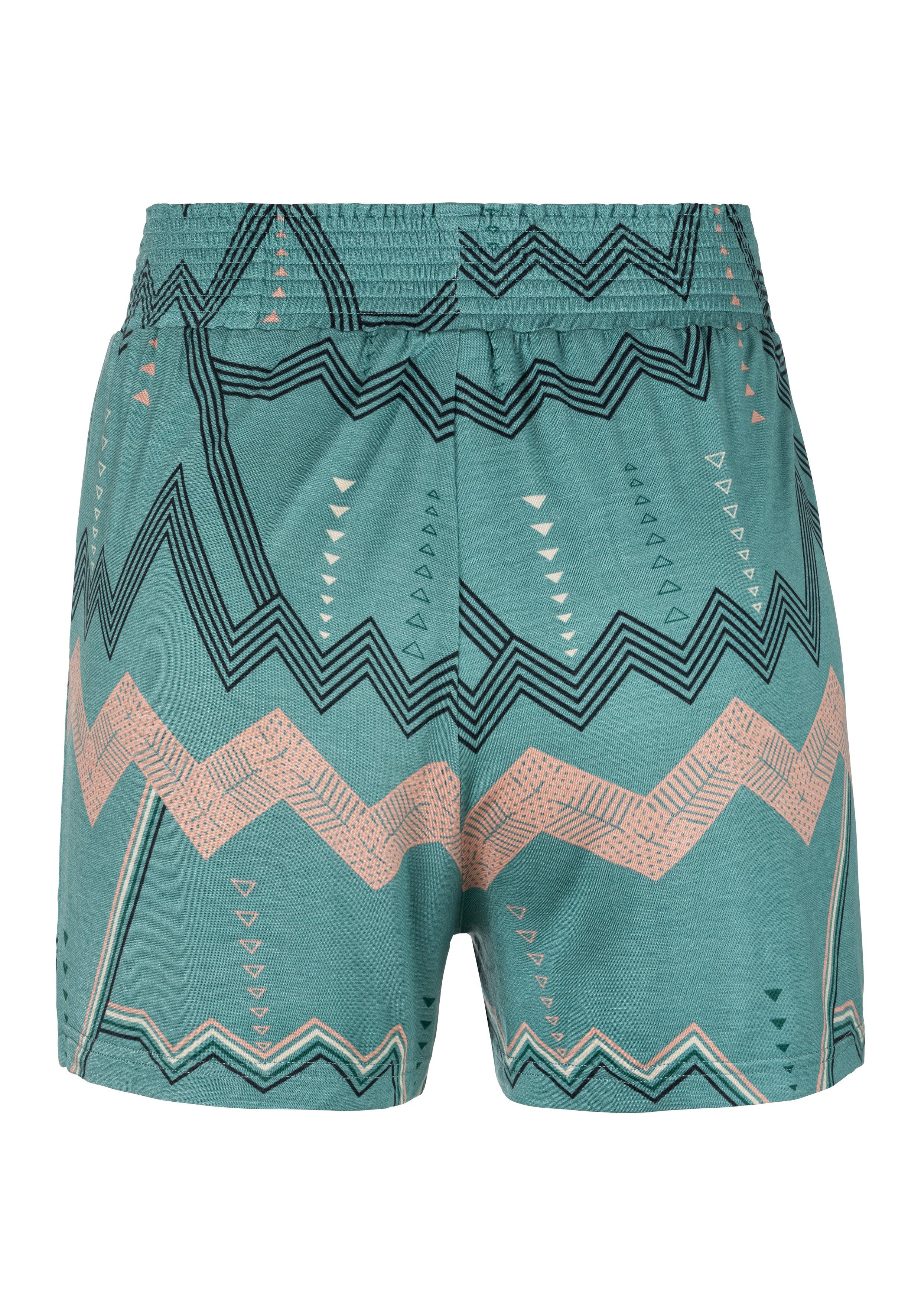 LASCANA Pyjamashorts mit grafischem Zick-Zack Muster