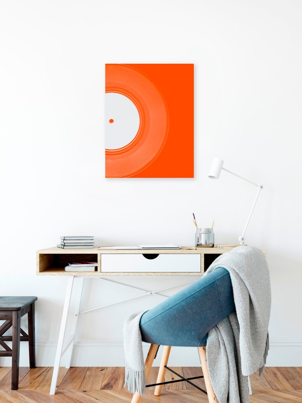 Komar Leinwandbild White Vinyl - Größe 30 x 40 cm, Natur (1 St), Keilrahmenbild mi Echtholzrahmen