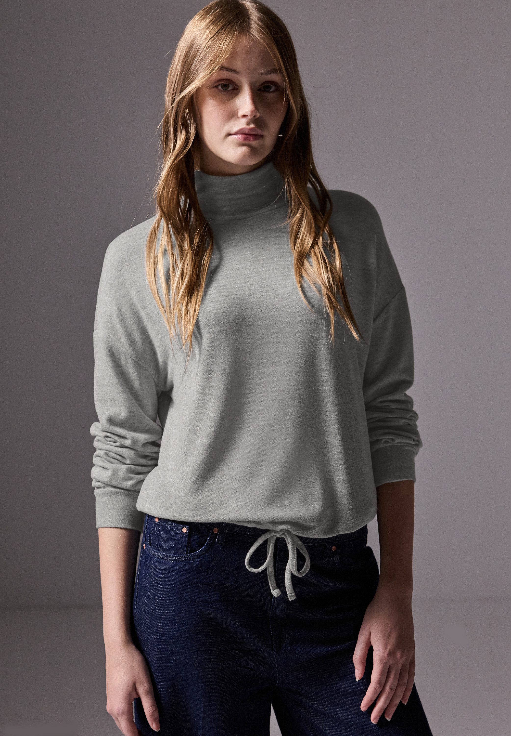 STREET ONE STUDIO Langarmshirt aus softem Materialmix
