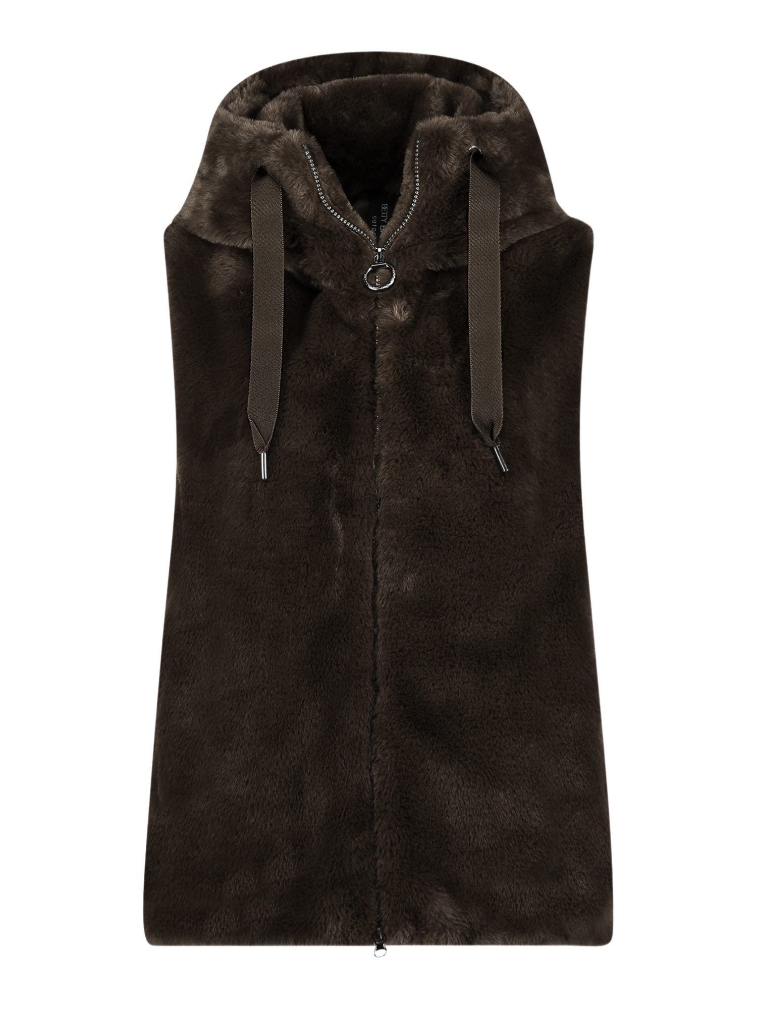 Betty Barclay Kurzweste braun,Outdoor,Polyester,Unifarben,Kapuze,Ärmellos,Regular Fit
