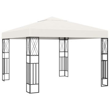 vidaXL Partyzelt Pavillon mit LED-Lichterkette 3x3 m Creme Stoff