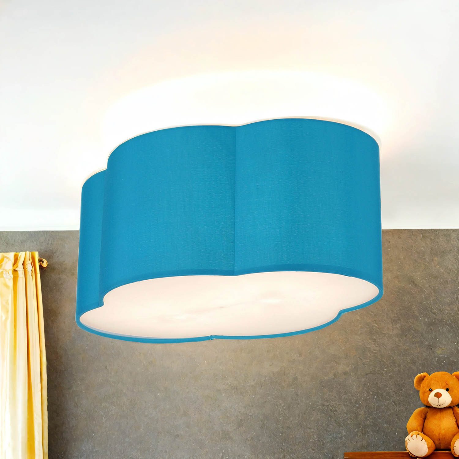 Licht-Erlebnisse Deckenleuchte CLOUD, ohne Leuchtmittel, Kinderzimmerleuchte Decke Stoff Wolkenlampe E27 Kinderlampe