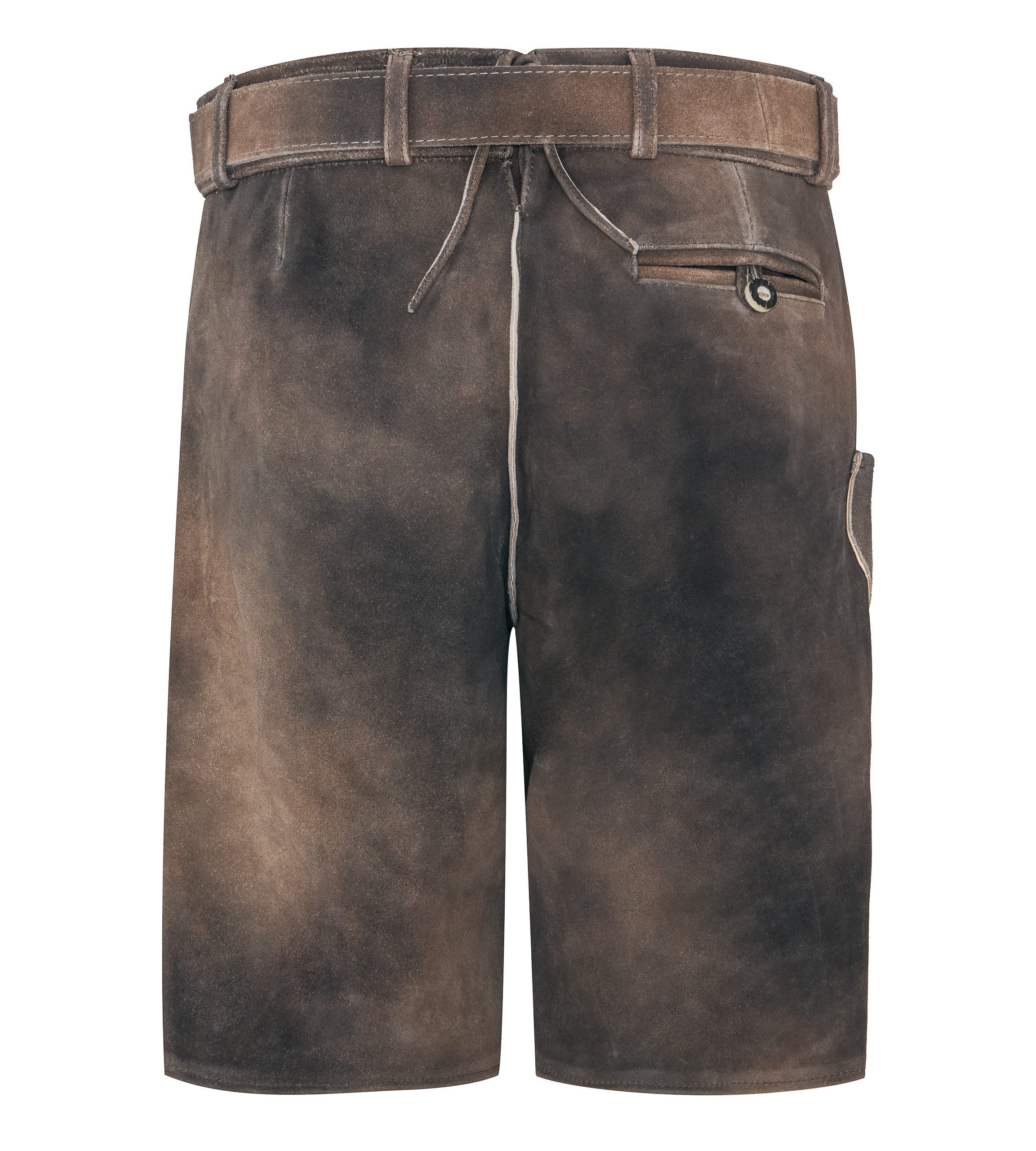 Schöneberger Trachten Couture Trachtenlederhose Lederhose Steiermark mit Trachtengürtel für das Oktoberfest Vintage Lederhose kurz mit Trachtengürtel
