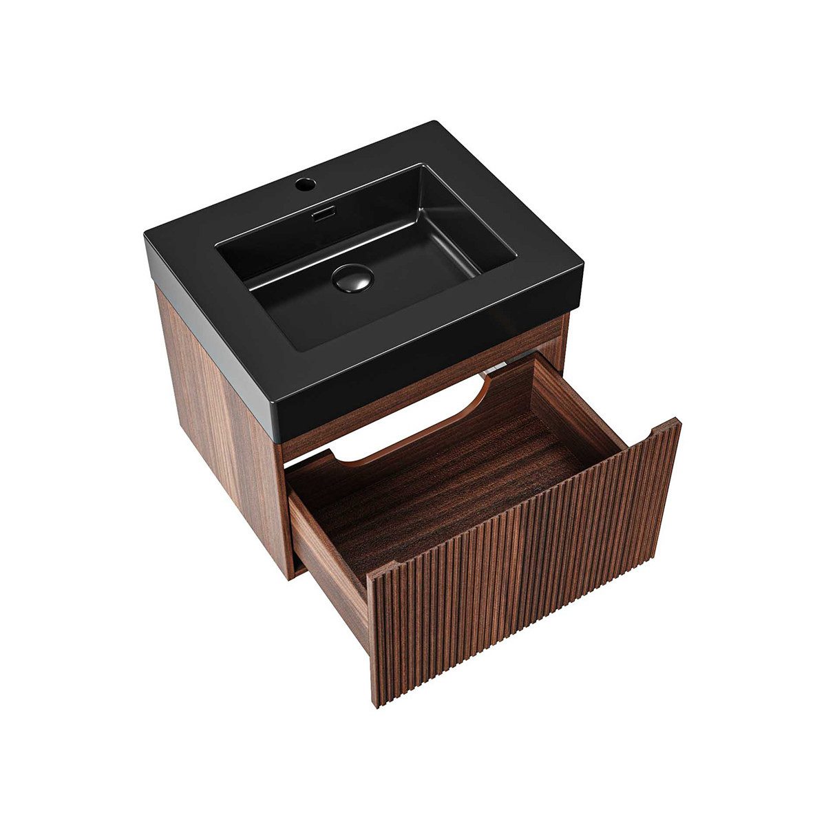 Belvit Waschbeckenschrank BV-US3712-1 (1-St) BELVIT TRIONA Waschtischunterschrank 60cm 1 Schublade Grifflos