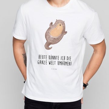 Mr. & Mrs. Panda T-Shirt Otter Umarmen - Weiß - Geschenk, Shirt, Frauen, Geburstag, Junggesell (1-tlg)