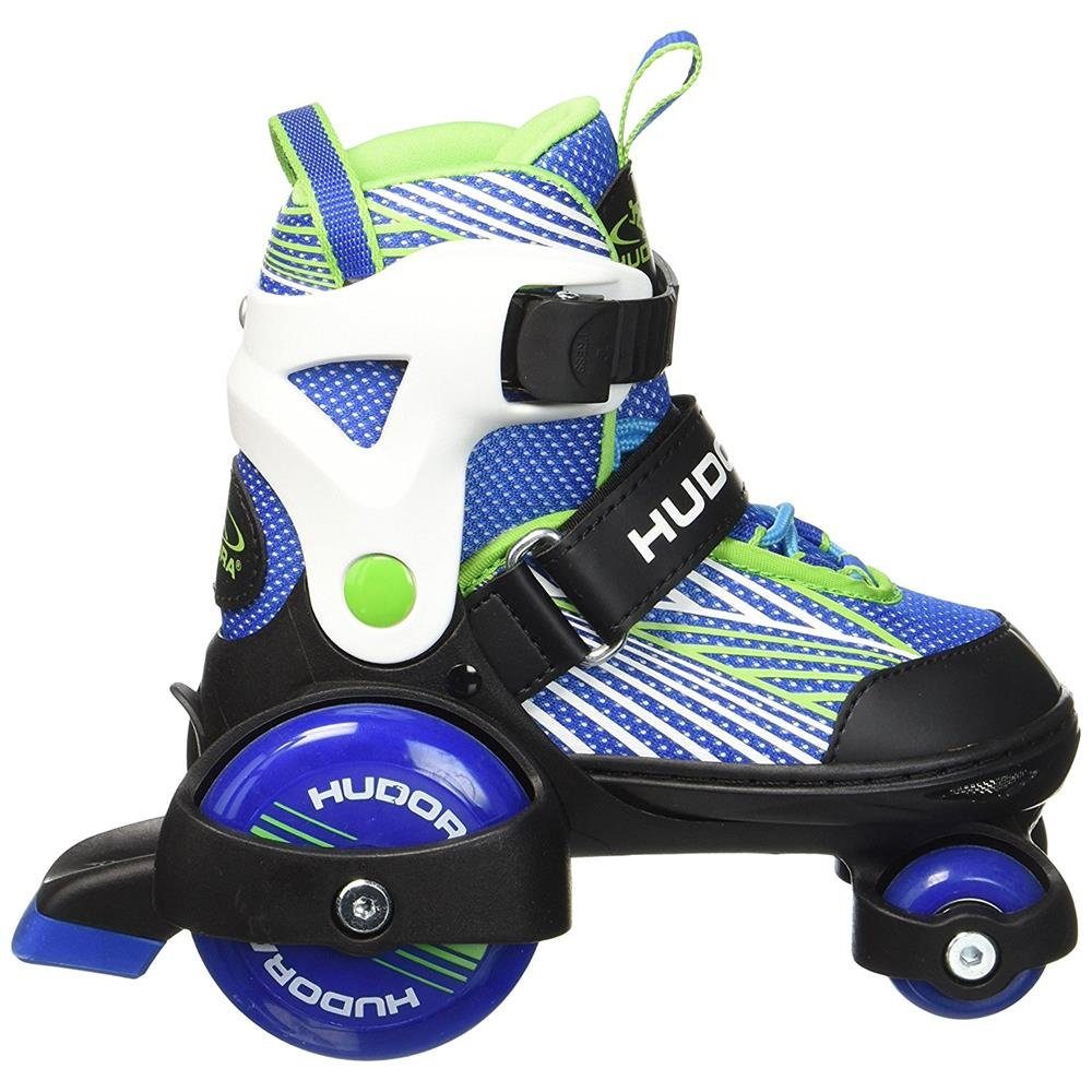 Hudora Rollschuhe 22040 My First Quad Boy Gr. 26-29, 4 Größen, Push-Lock-Schnallen, für Jungen, Blau