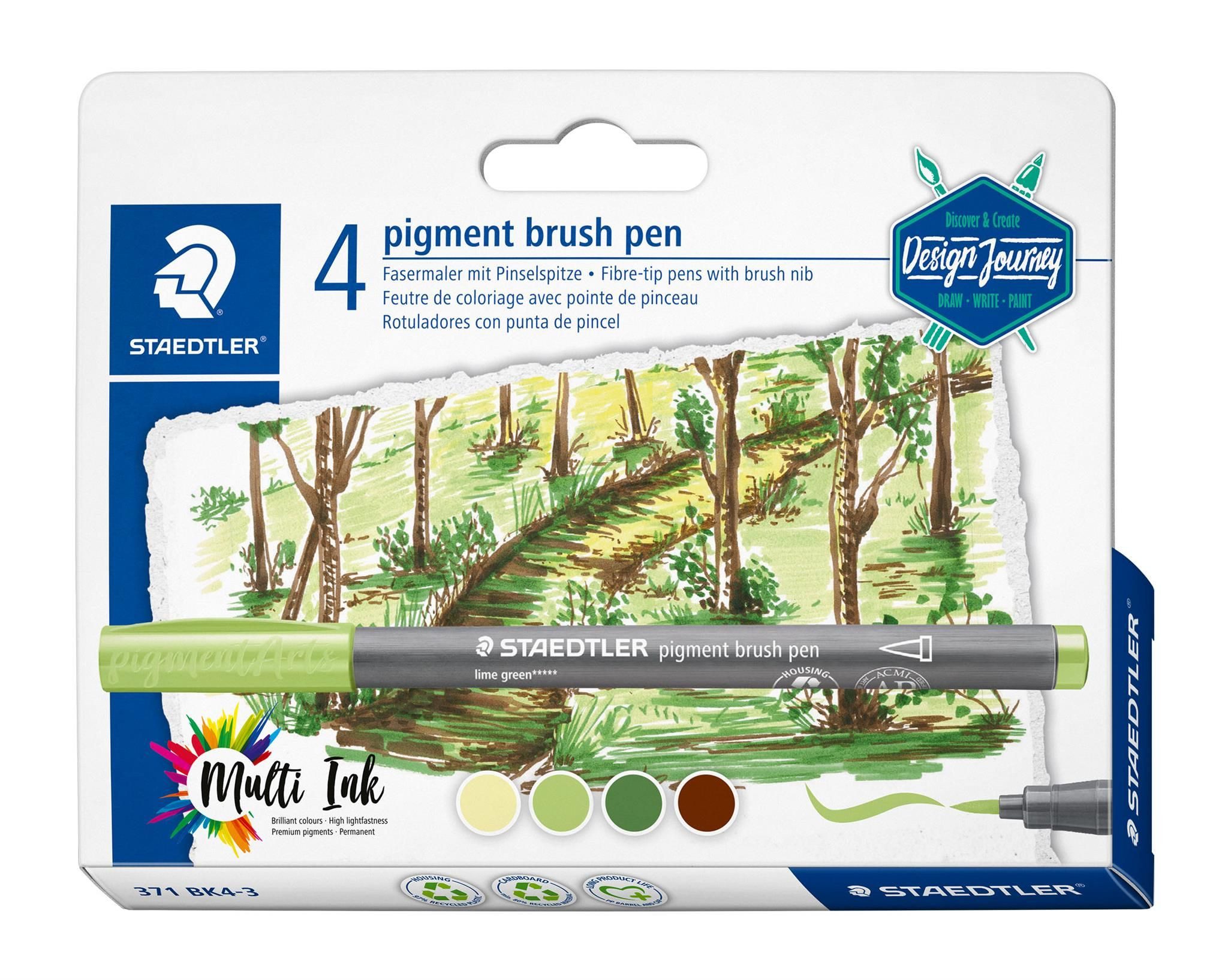 STAEDTLER Malstift Staedtler Brush Pens "Forest Colours" 4 ST