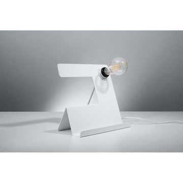 etc-shop LED Tischleuchte, Leuchtmittel nicht inklusive, Tischlampe Tischleuchte Stahl Weiß H 24 cm Esszimmer Wohnzimmer