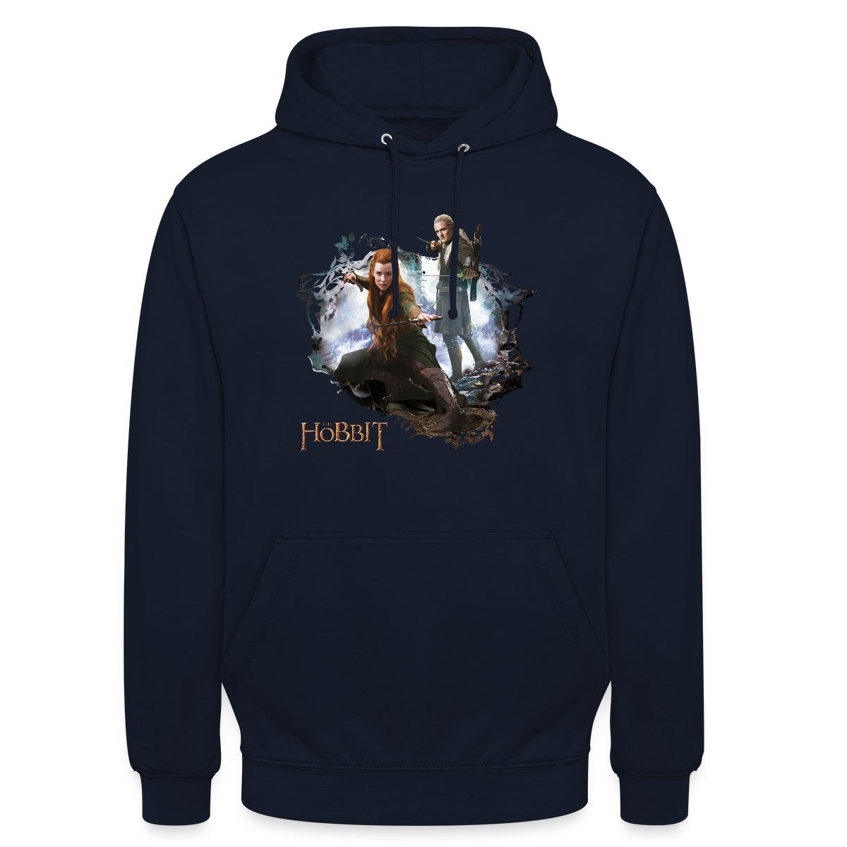 Spreadshirt Hoodie Der Hobbit Logo Mit Elben Tauriel Und Legolas Unisex Hoodie (1-tlg)