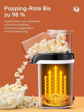 IBETTER Popcornmaschine 1200w Mini Popcorn Maker, Fat Free,Oil-Free, inkl. Mais-Messlöffel, Heißluft-Popcorn-Maschine, 2-Minuten-Popcorn-Maschine