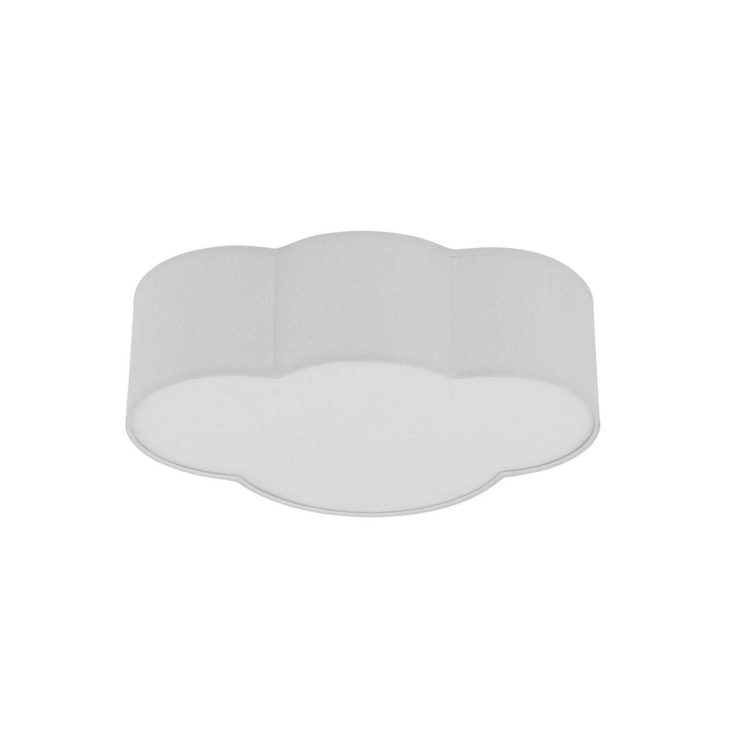 Licht-Erlebnisse Deckenleuchte WOLKI, ohne Leuchtmittel, Wolkenlampe 41 cm breit für 2x E27 Stoff Grau Kinderzimmerleuchte