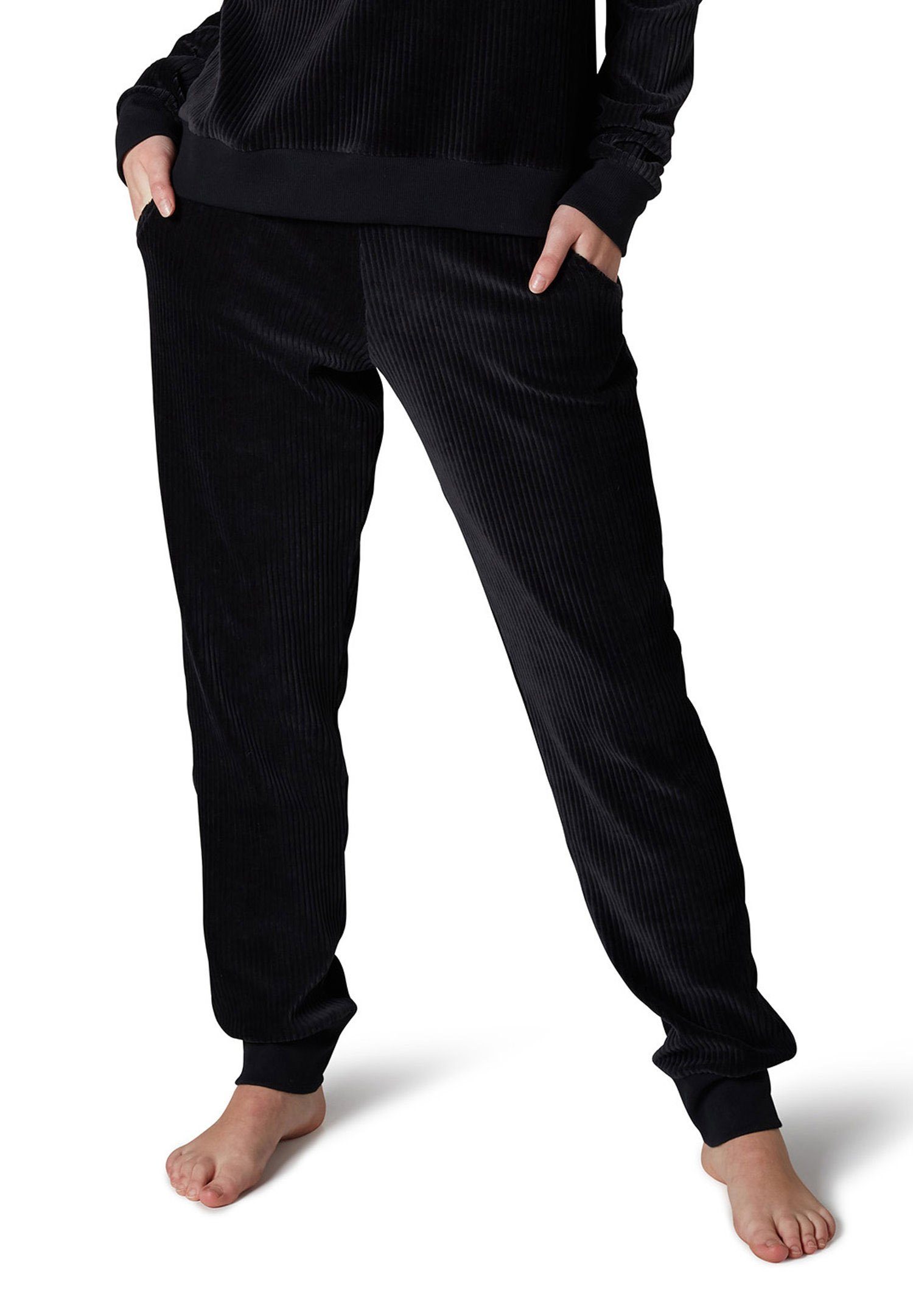 Damen Homewear Cord Skiny (1-tlg) Optik Skiny Pyjamahose Hose