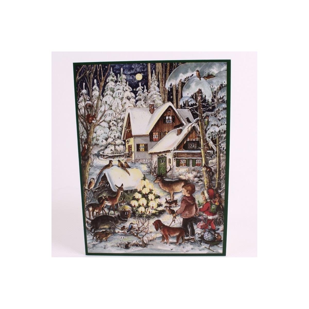 Richard Sellmer Verlag Adventskalender 409-M - Mini-Adventskalender Motiv "Weihnachten bei den Tieren"