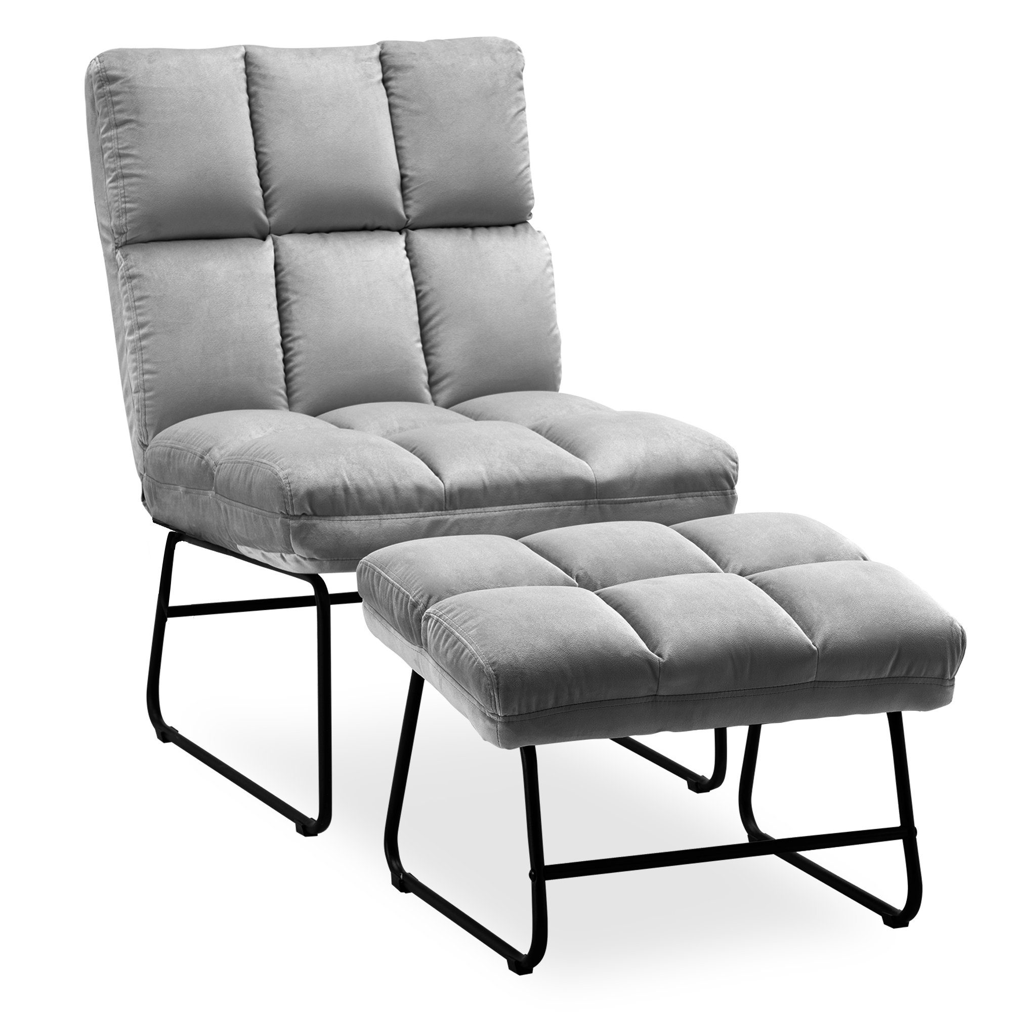 MCombo TV-Sessel MCombo Sessel mit Hocker 0014 / 0016, Relaxsessel für Wohnzimmer, moderner Fernsehsessel Loungesessel Stuhl