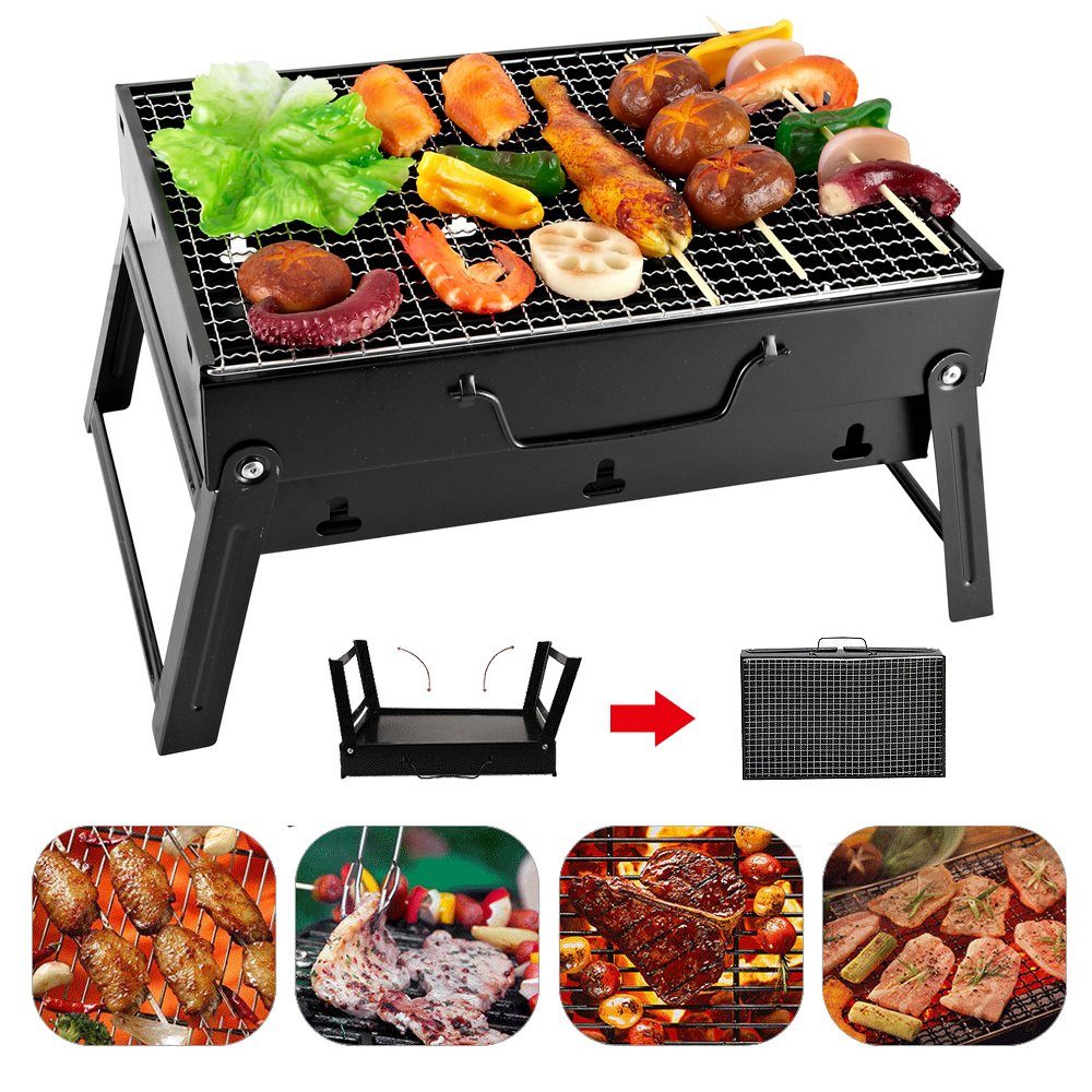 Faltbar Holzkohlegrill Klappgrill Tischgrill Outdoor Camping Barbecue BBQ Grill 