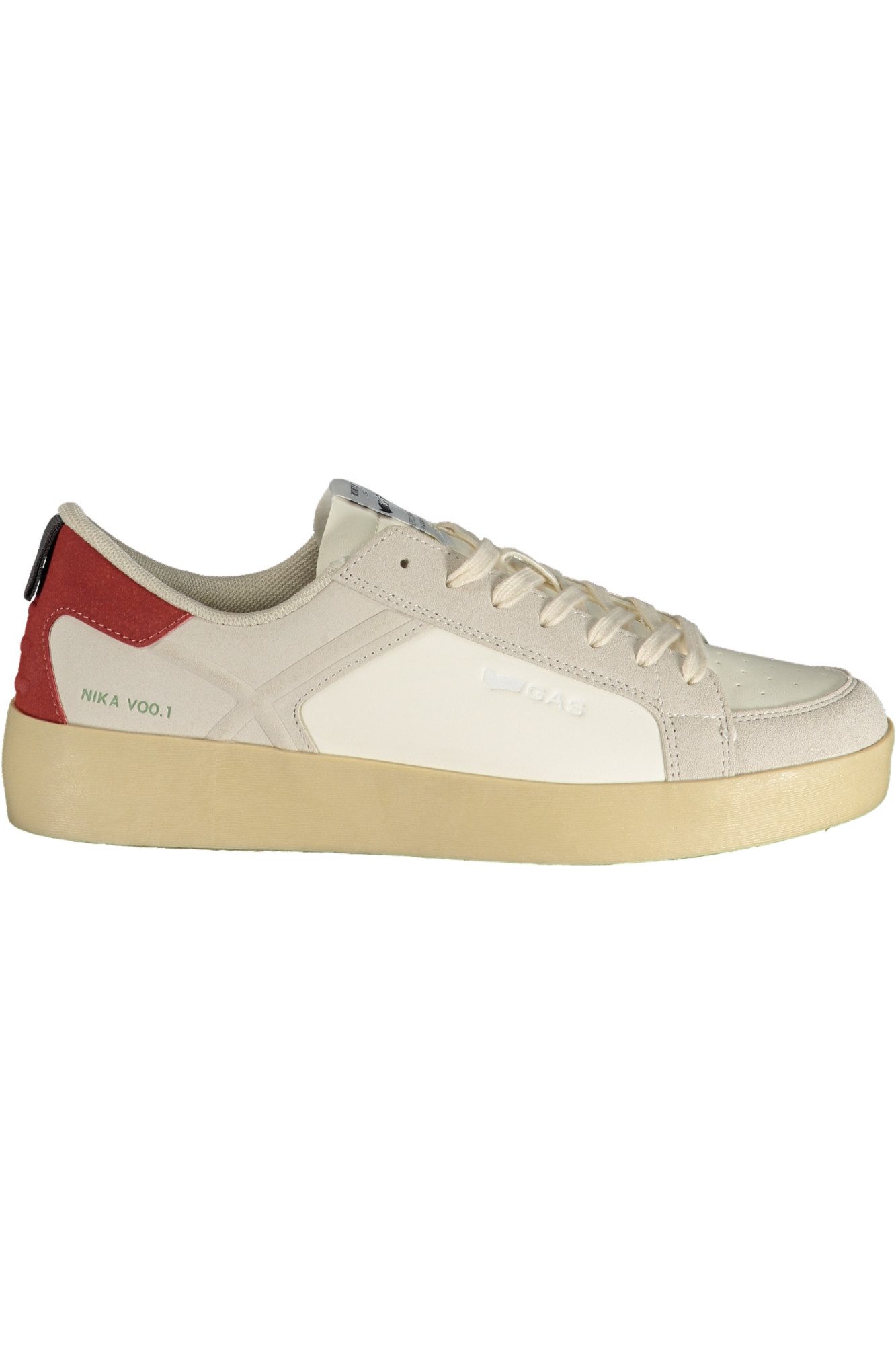 GAS Sneaker Weißer Herrensportschuh mit roten Details und