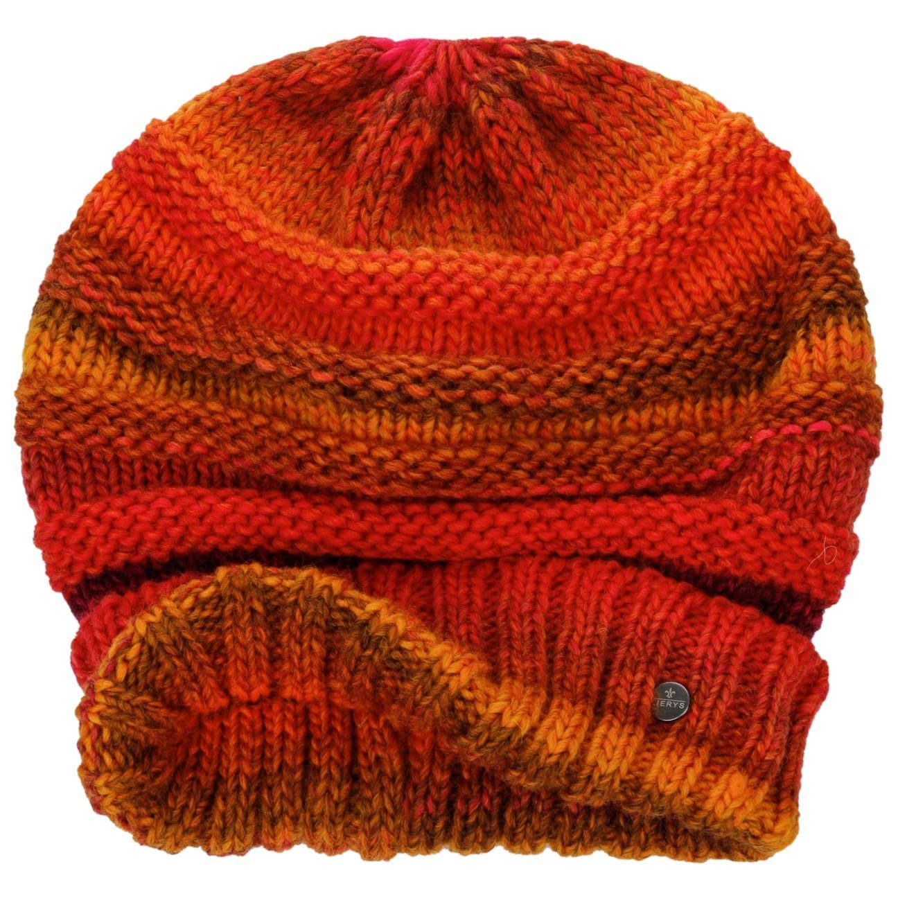 Lierys Beanie (1-St) Herrenmützen pink-orange Made in mit Umschlag, Germany