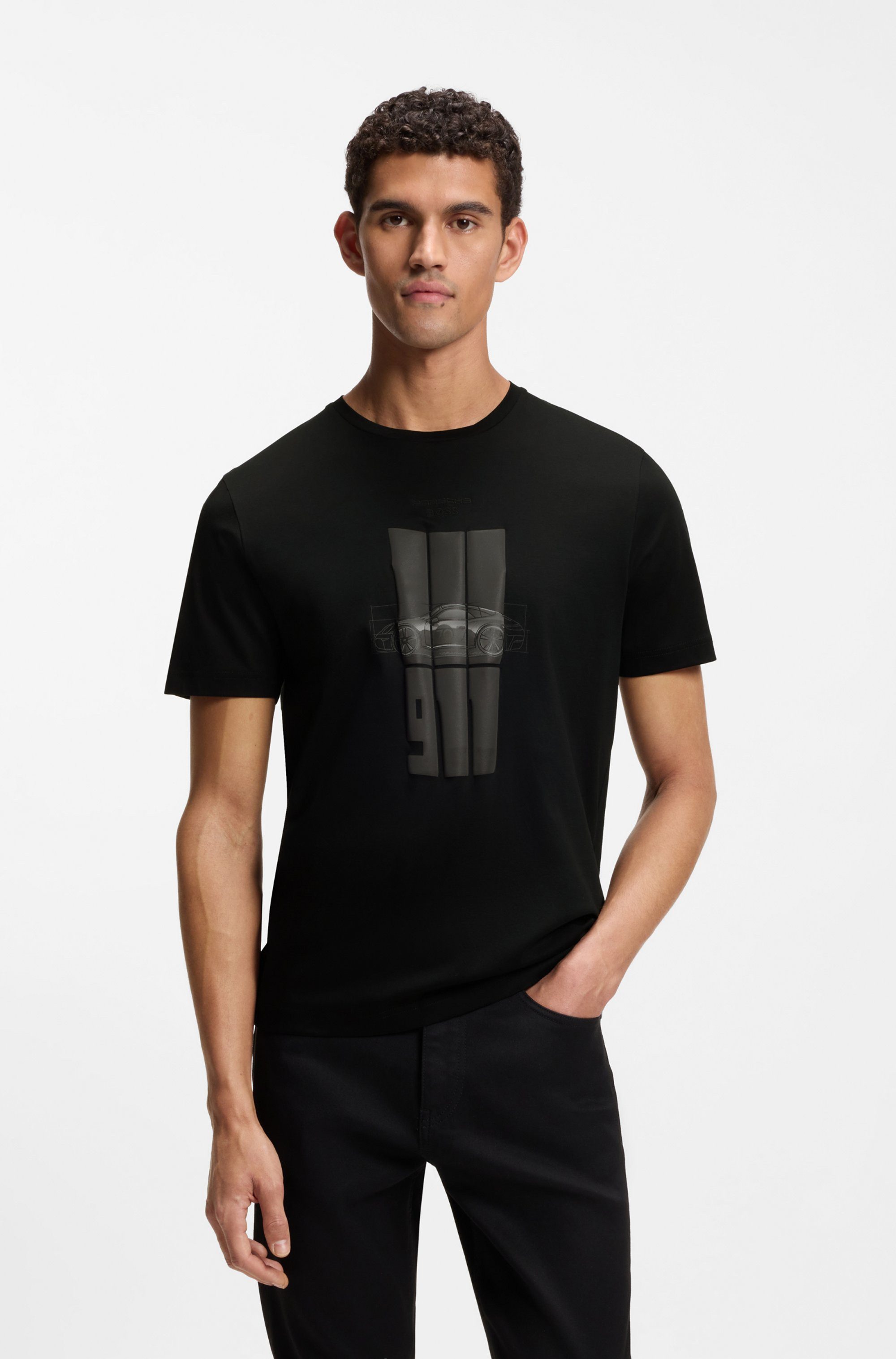 BOSS GREEN T-Shirt Porsche Spirit 70 Capsule Collection Premium Herrenmode Innovative Geruchskontroll-Technologie HEIQ MINT