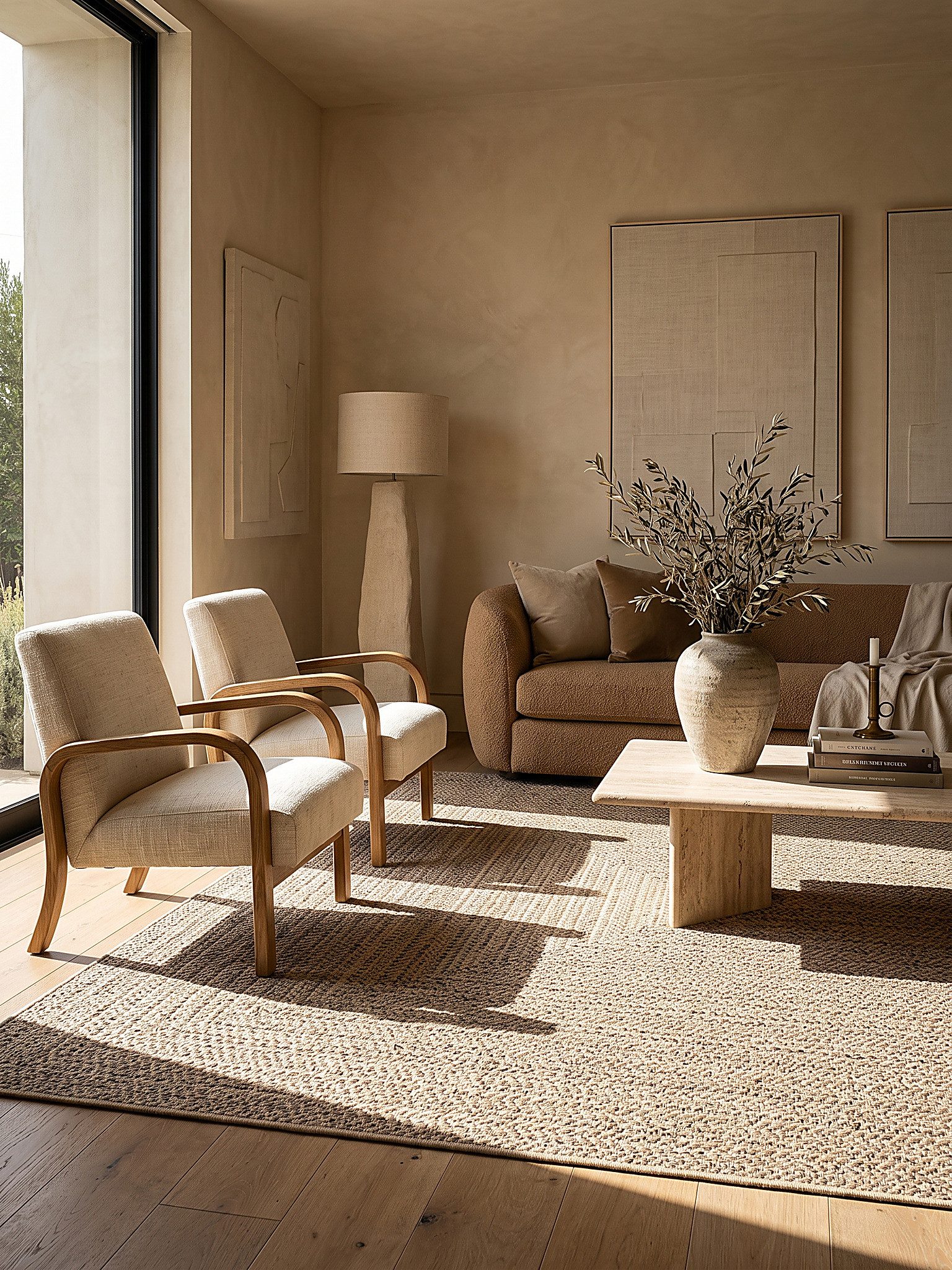 KADIMA DESIGN Teppich CORDEV Teppichläufer Natur 60x90 Bordüre Polypropylen Wohnzimmer, Rechteckig, Höhe: 4 mm, Saugroboter-geeignet, Strapazierfähig, Pflegelei – Bild 4 von 5