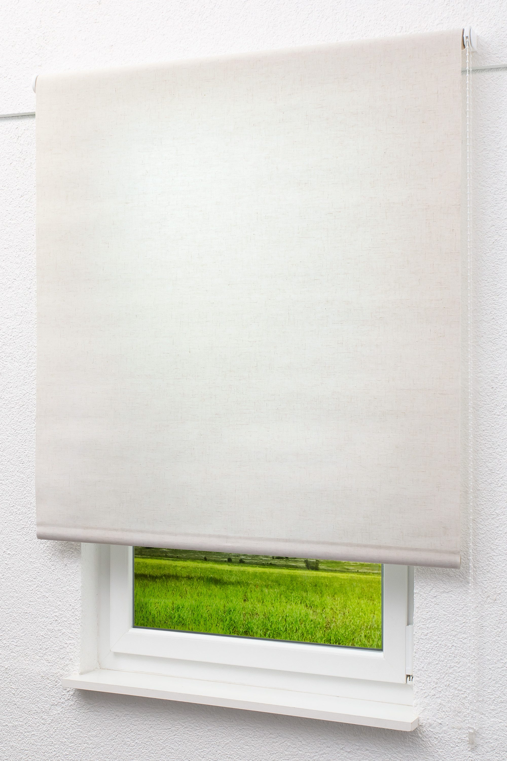 Rollo Basisrollo Struktur Tageslicht Graubeig, LYSEL®, blickdicht, HxB 175x62cm