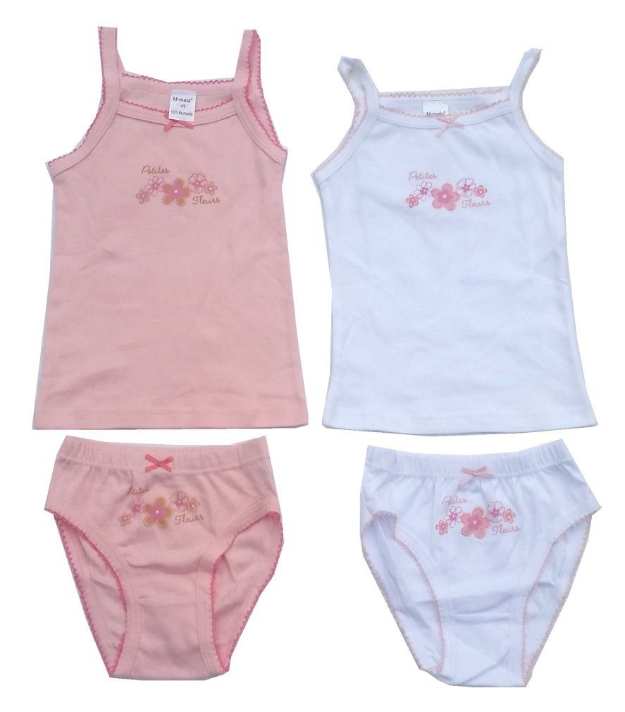 Unterhemd 2er Pck. Mädchen Garnitur, Unterhemd + Slip MS0905