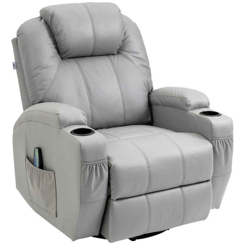 HOMCOM Massagesessel TV-Sessel Ruhesessel mit 8 Massagemodi, Fernbedienung (Relaxsessel, 1-St., Liegesessel), mit Fernbedienung