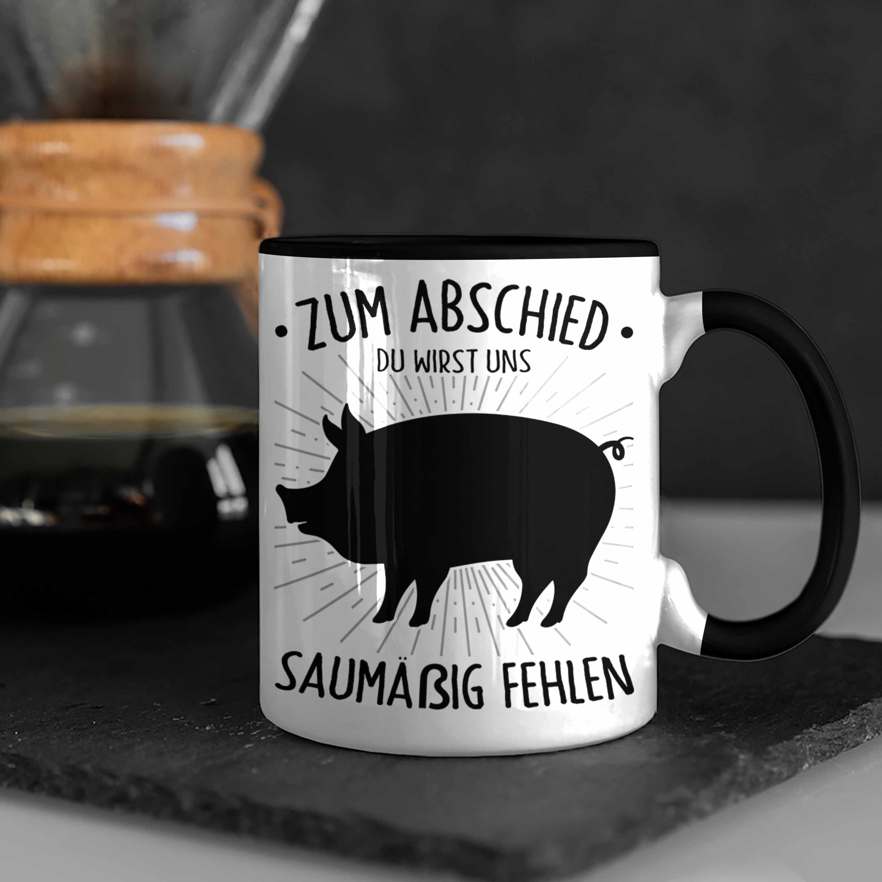 Geschenk Fehlen Trendation Abschied Du Abschied Jobw Zum Wirst Schwarz Tasse Saumäßig Tasse Uns