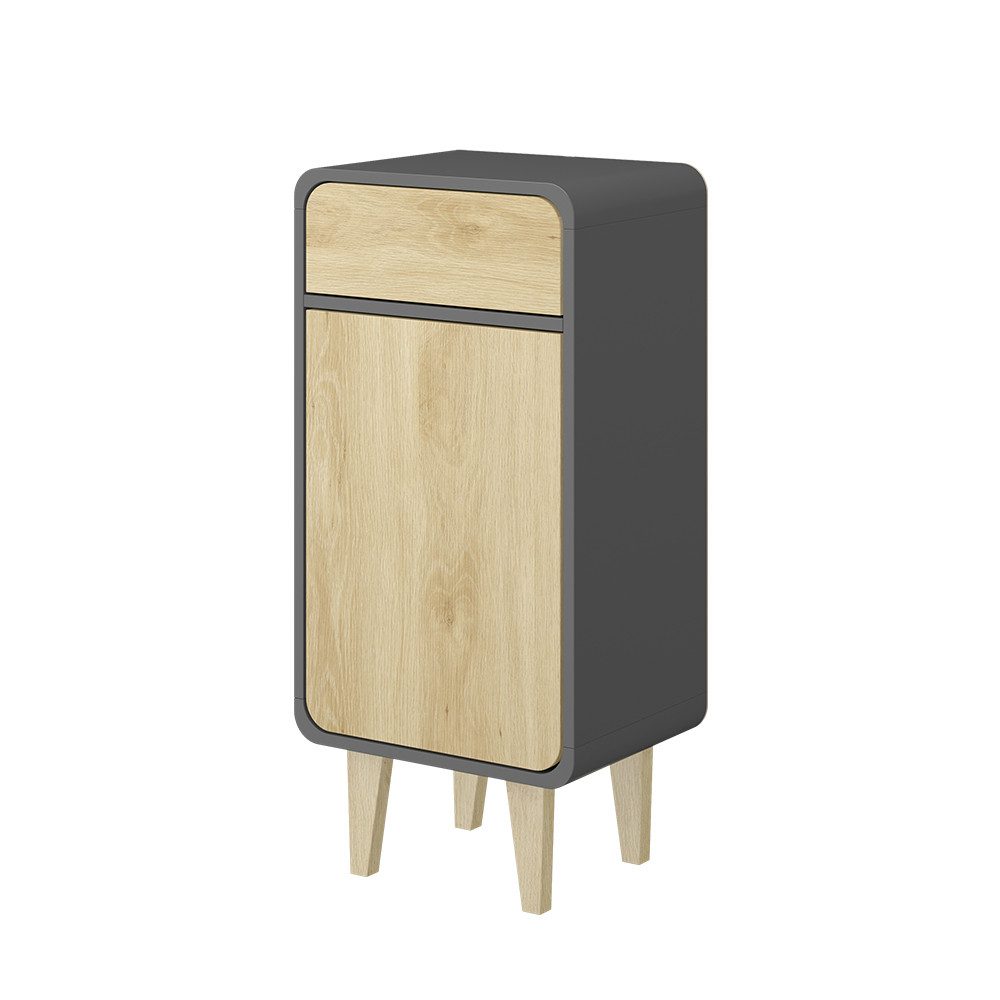 Vicco Midischrank Arla Anthrazit/Goldkraft Eiche 40 x 81 cm günstig online kaufen