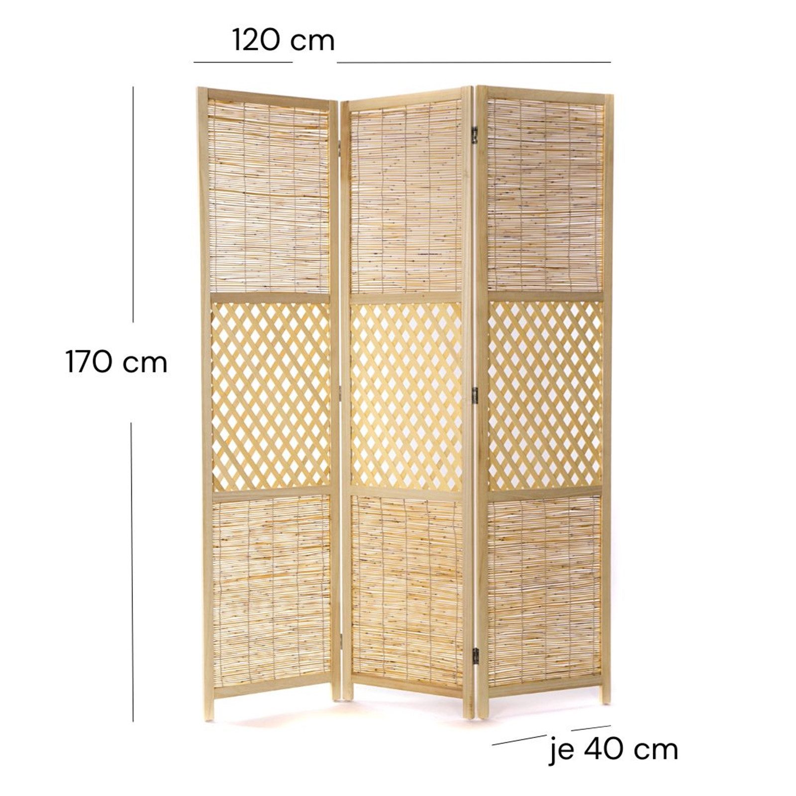 CREEDWOOD Paravent RAUMTEILER AMBIENTE, 3-teilig, Bambus, Schilf, Natur Par günstig online kaufen
