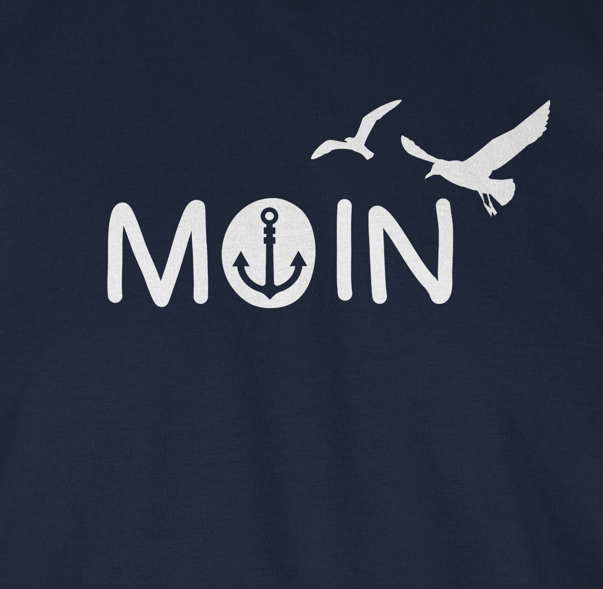 Maritime Moin Sprüche Hamburg Shirtracer Blau T-Shirt Nordsee Geschenk Navy 01 Moin Statement