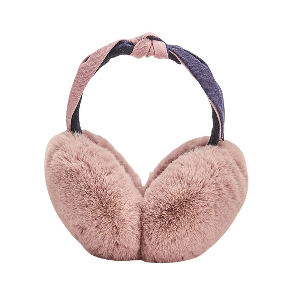 Coonoor Ohrenwärmer Damen Faltbare Plüsch Ohrenwärmer, Kälteschutz Warme Ohrenschützer Winter Mädchen Ohrschützer mit Bogenknoten, Winddicht Ear Muffs