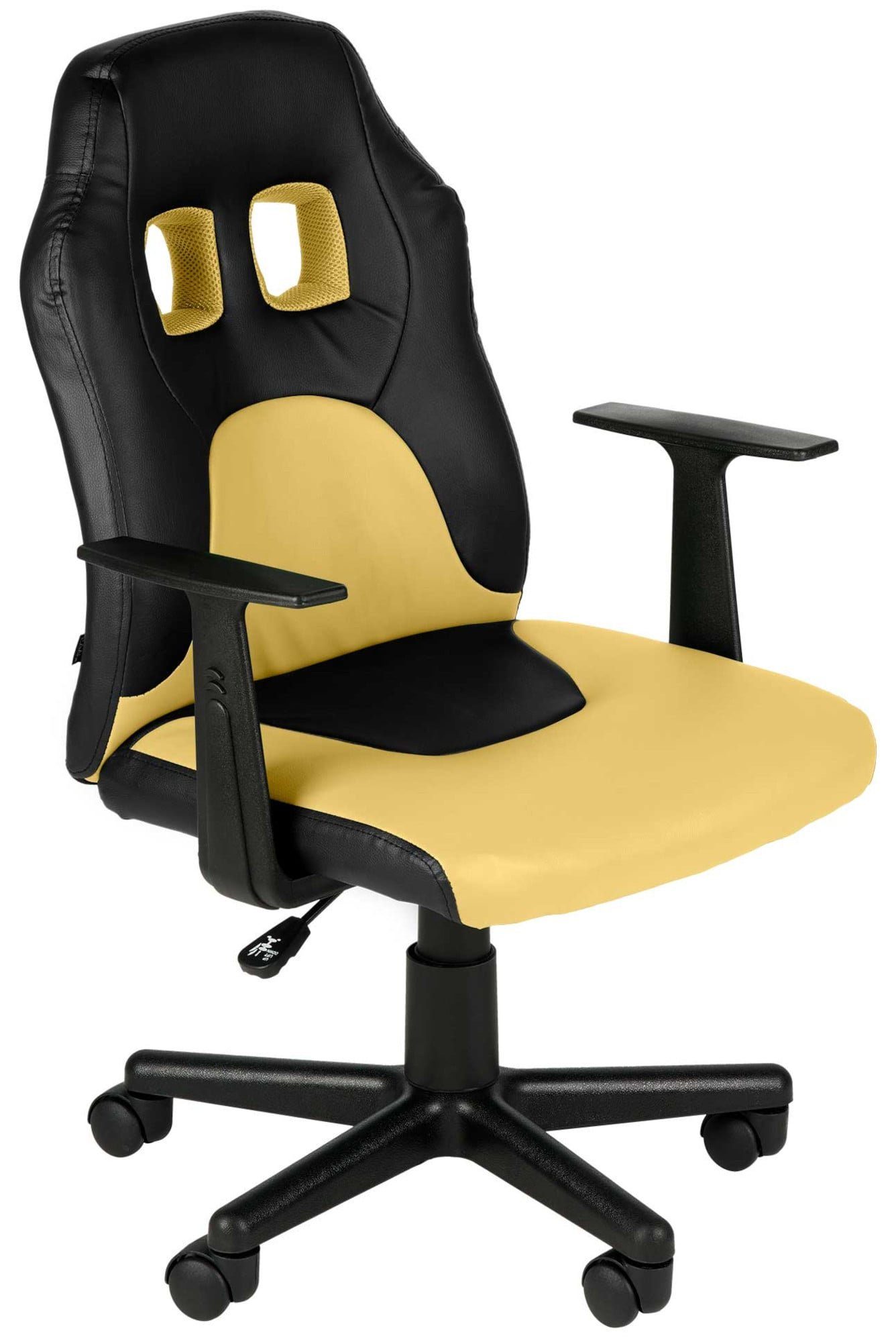 CLP Gaming Chair Fun, Kinder-Bürostuhl, mit abnehmbaren Armlehnen schwarz/gelb