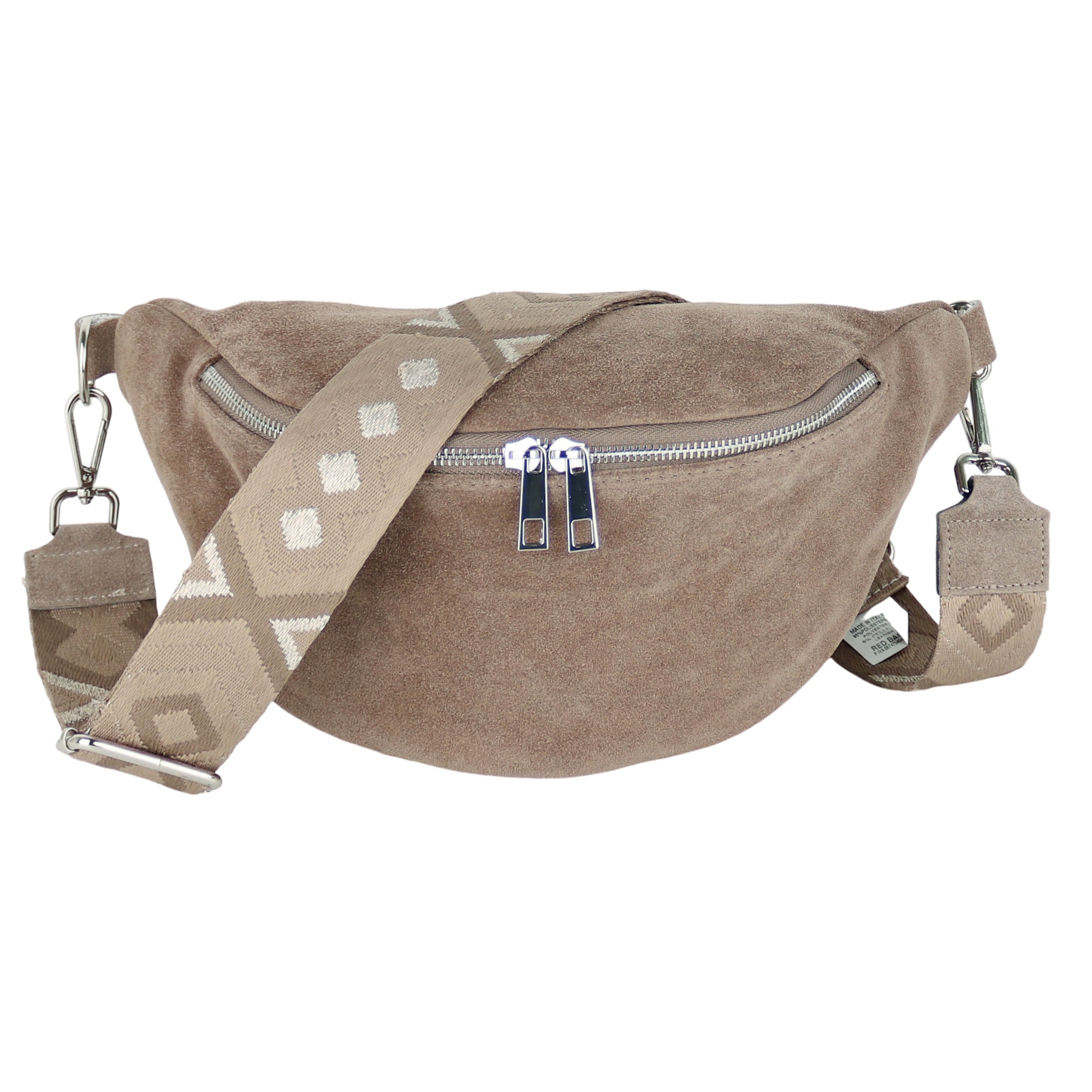 Bauchtasche Damen, Wildleder, Made in Italy, Umhängetasche; Brusttasche