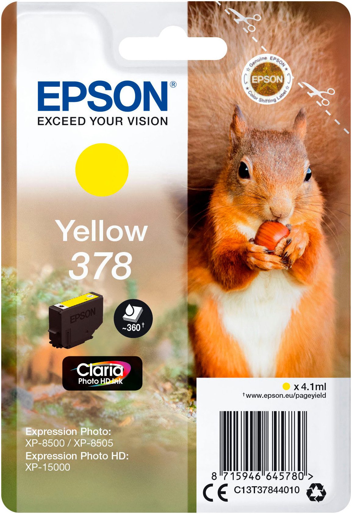 Epson original 378, Claria Photo HD (Eichhörnchen) Tintenpatrone
