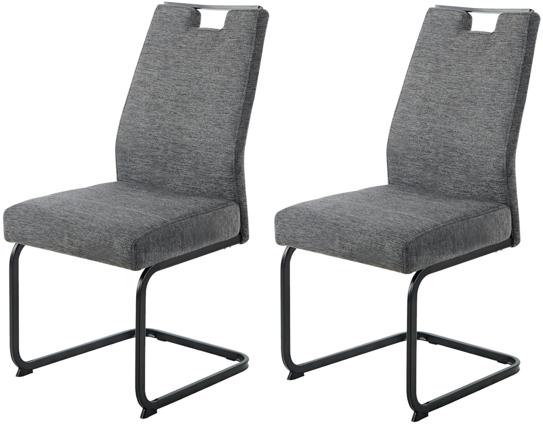 HELA Freischwinger KERTIN (Set, 2 St), XL Sitzbreite, Griff, Federkorb, 140kg belastbar