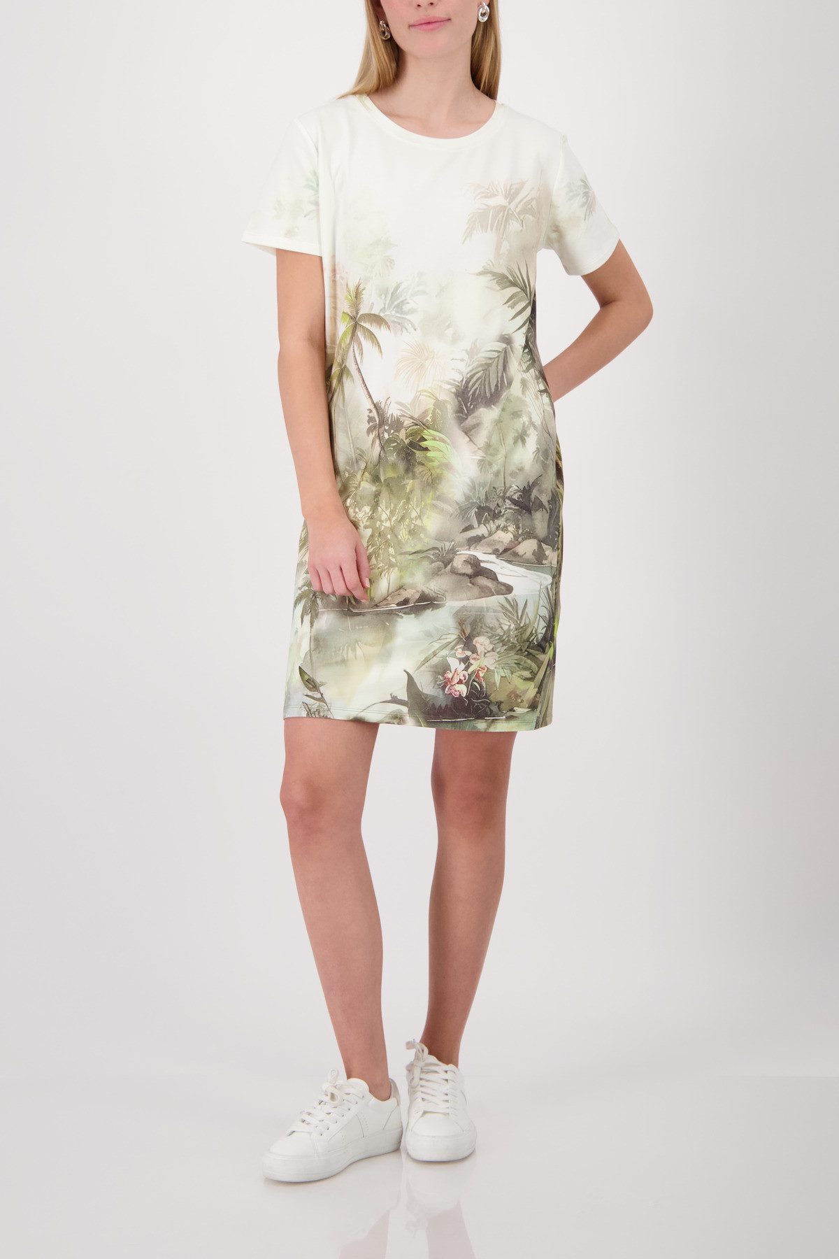 Monari Shirtkleid Kleid Tropical Allover Regular fit mit tropischem Print