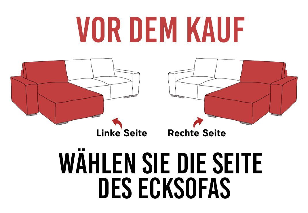 MKS MÖBEL Ecksofa Hocker - Wohnlandschaft AKIWA, L-Form mit 2 Schlaffunktion, Schwarz Couch