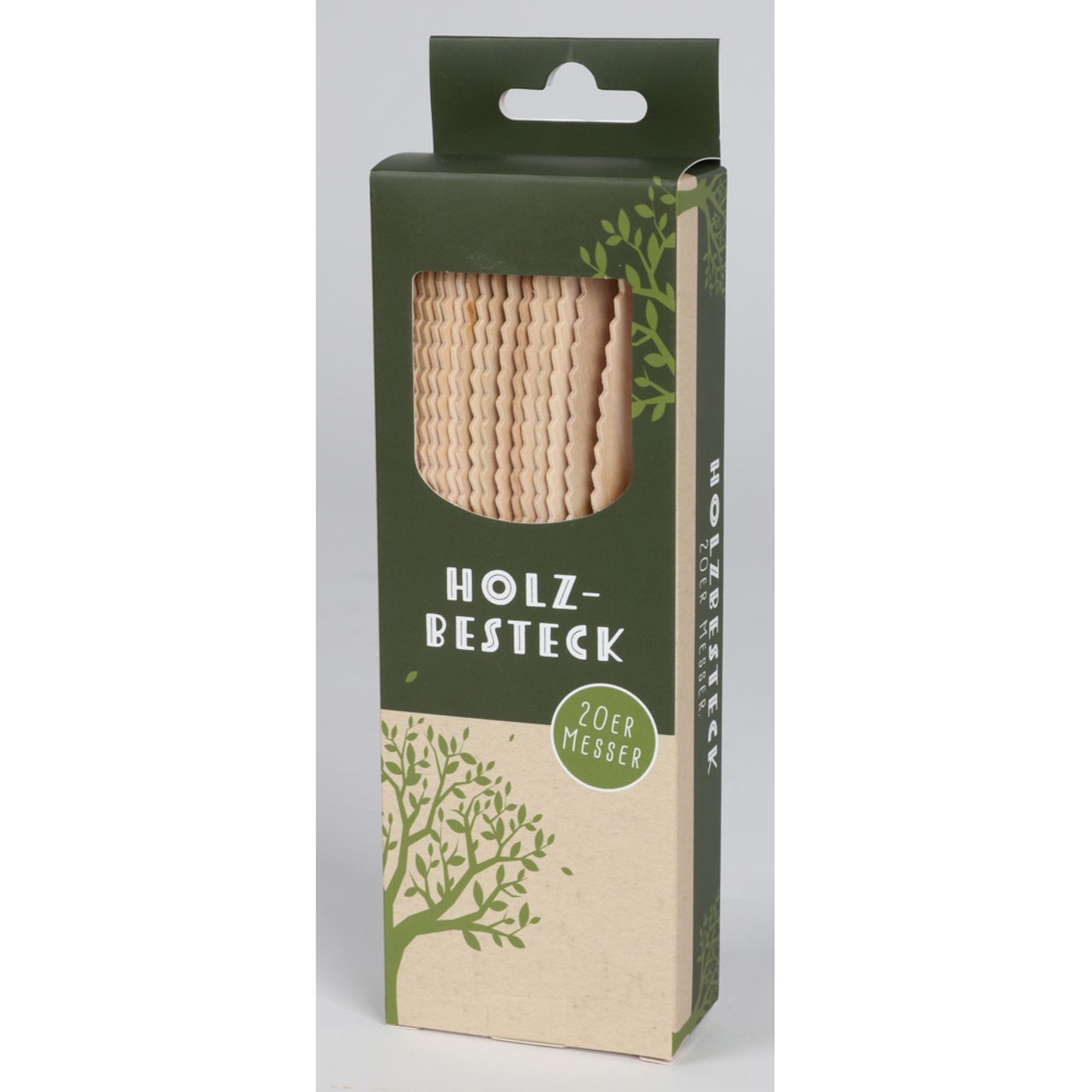 BURI Universalküchenmesser Holzmesser 20er Set – nachhaltig & plastikfrei