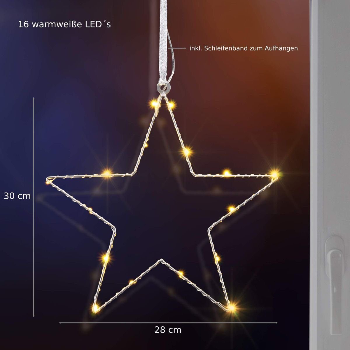 Fensterdeko LED Dekostern Weihnachtsstern Silhouette Gravidus Weihnacht 16