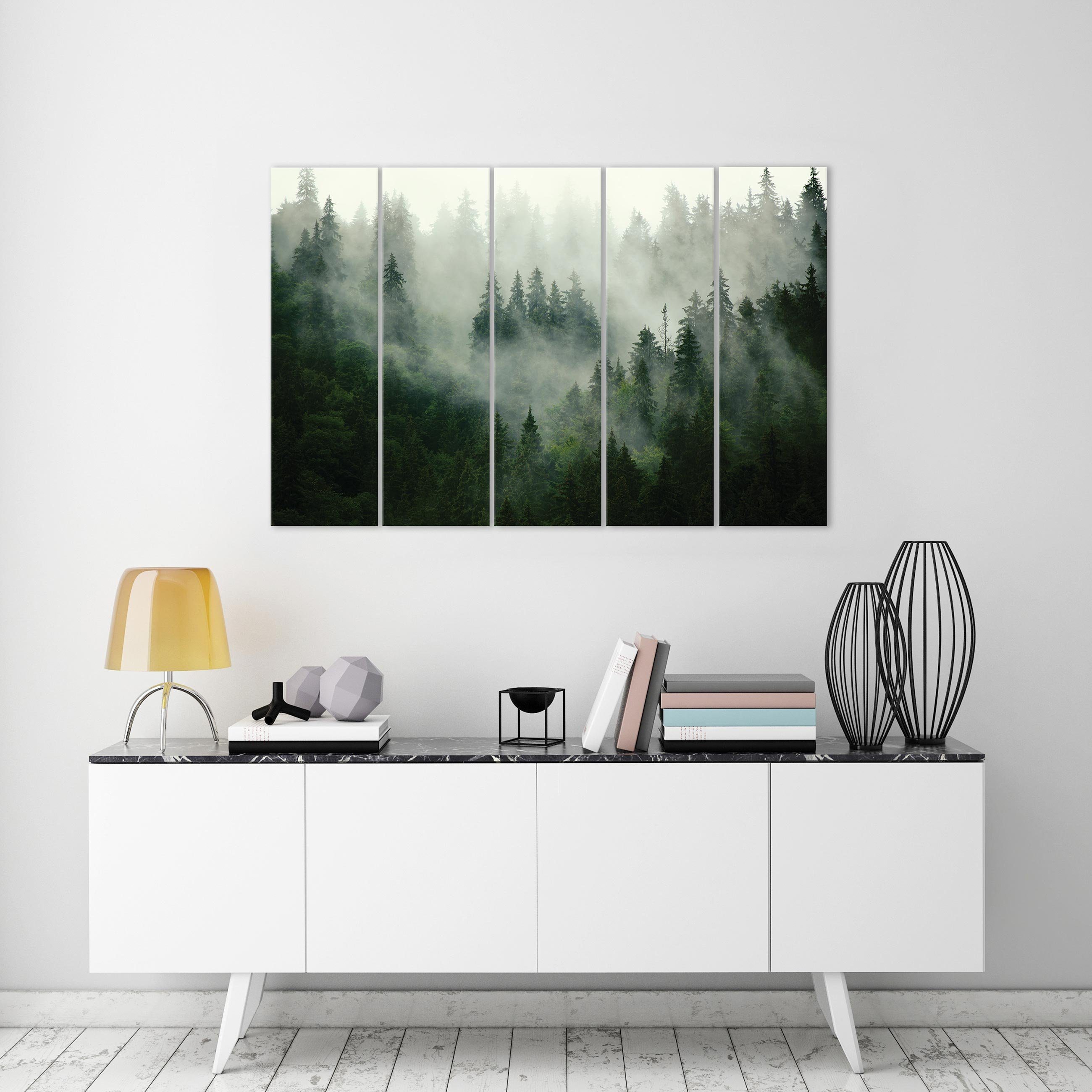 Wallarena Leinwandbild Wald im Nebel Wandbild günstig online kaufen