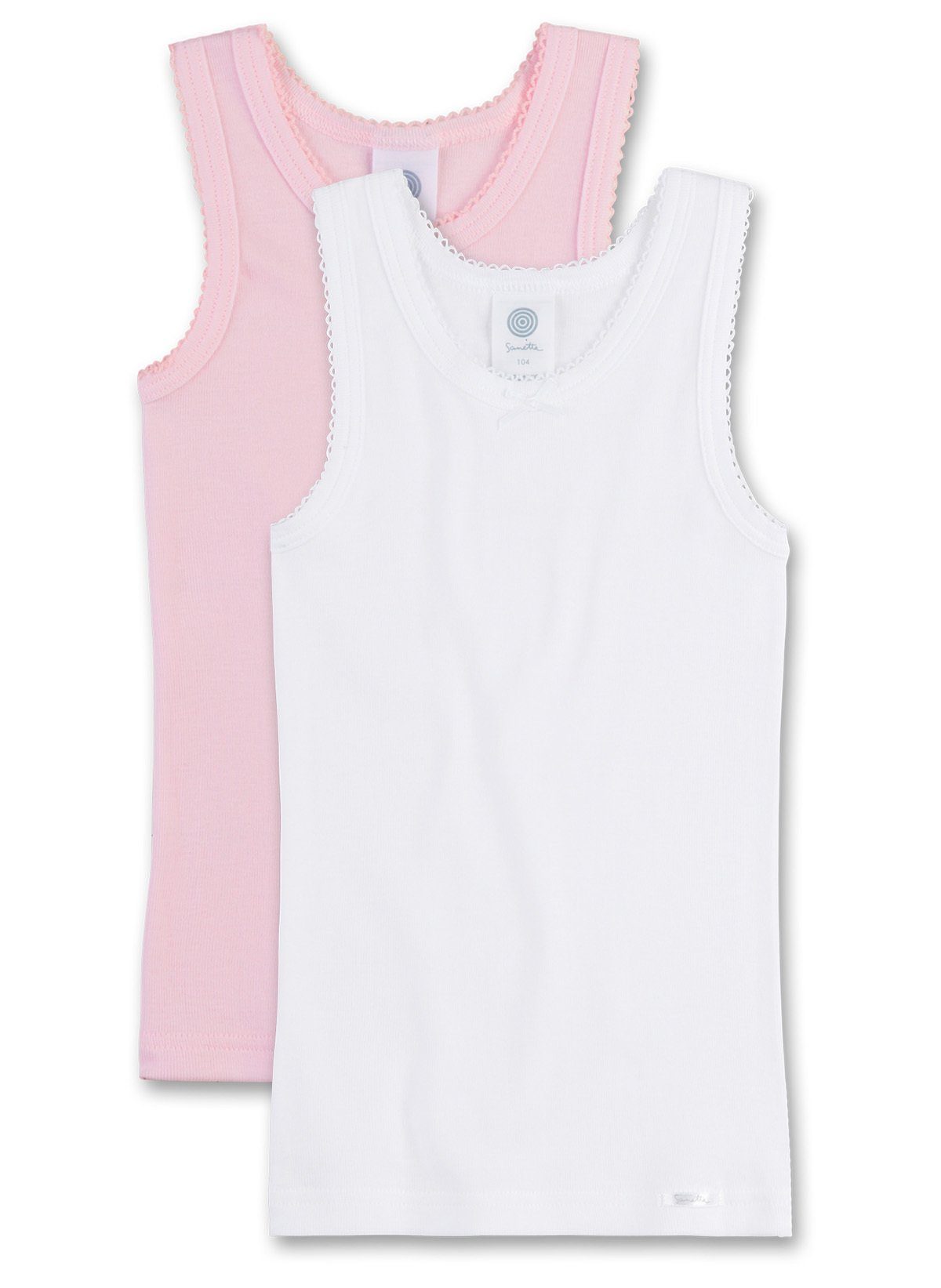 Sanetta Unterhemd Mädchen Unterhemd, 2er Pack - Shirt ohne Arme, Top