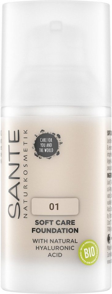 SANTE Foundation Soft Care Foundation, Langanhaltende Feuchtigkeit durch  natürliche Hyaluronsäure