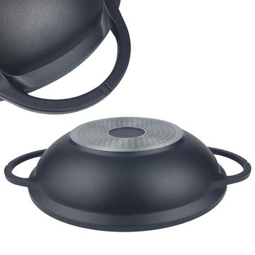 Cheffinger Wok Bratpfanne Wokpfanne Induktion Doppelter Griff Ø 36cm Ceffinger DW-36, Material: Aluminium